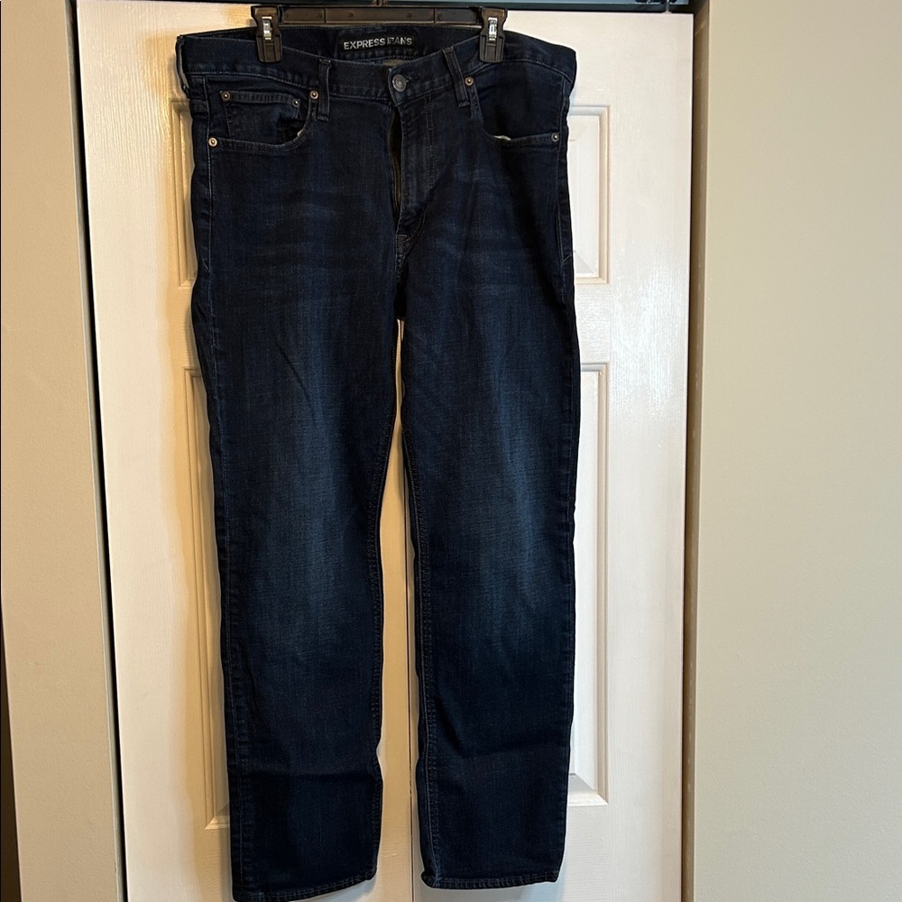 Express Men's Dark Blue Straight Jeans